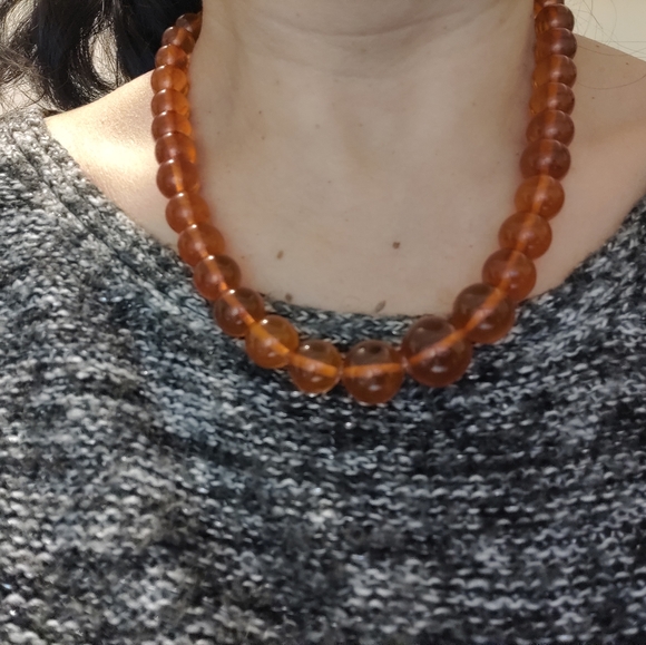 Vintage Genuine Soviet Baltic Butterscotch Amber Necklace - Picture 14 of 15